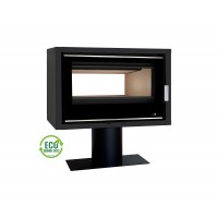 Insert Poêle A Bois Portimao Ecodesign Modèle Portimao-Sl-895-S-Df-Base Porte Battante Double Face Avec Puissance 8Kw De La Marque Termofoc Oui Avec Ventilation , Foyer Acier Carbone Et Vermiculite